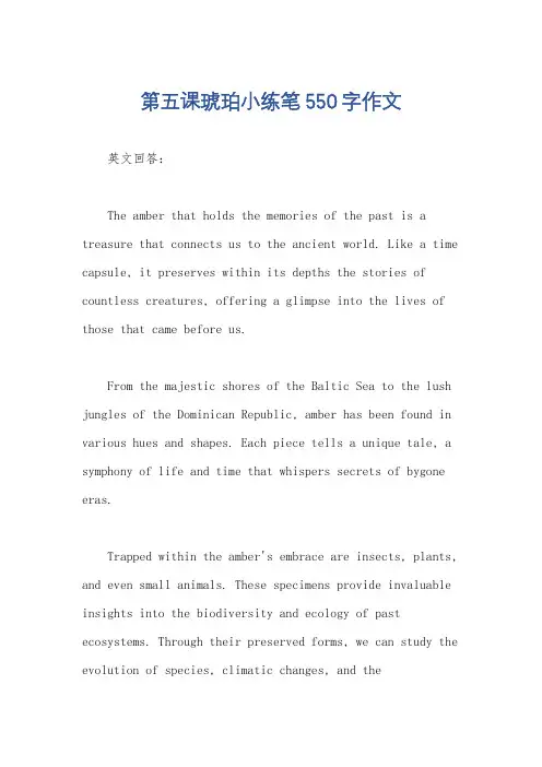 第五课琥珀小练笔550字作文