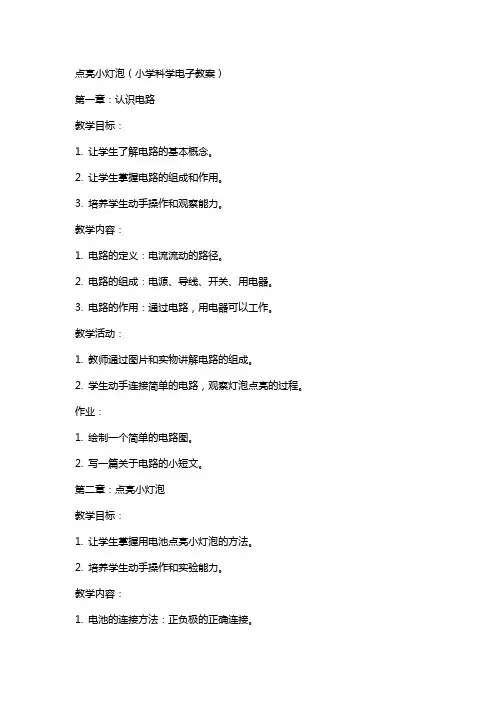 点亮小灯泡(小学科学电子教案)
