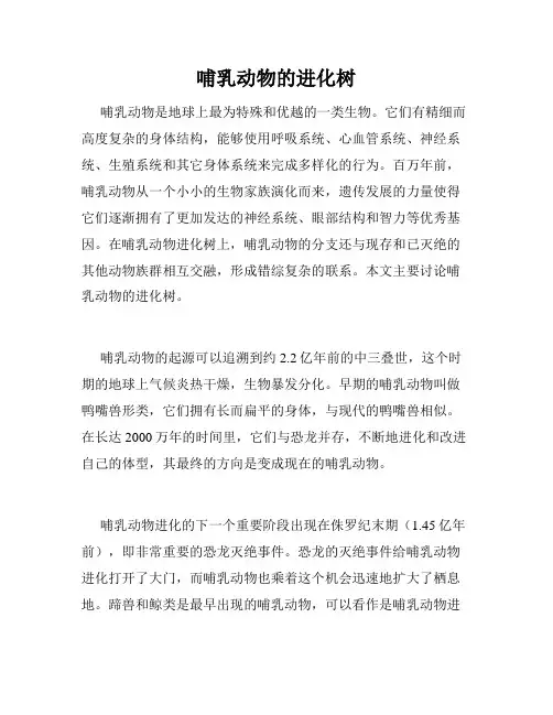 哺乳动物的进化树