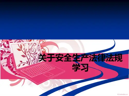 关于安全生产法律法规学习PPT课件