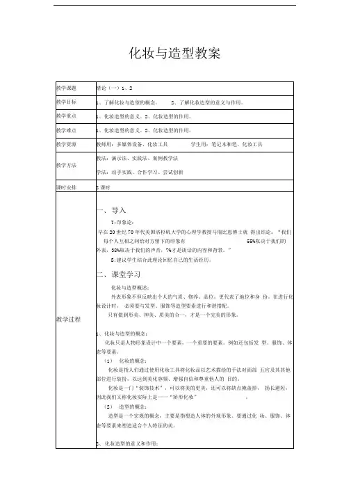 化妆与造型教案全分析