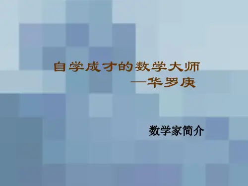 自学成才数学大师华罗庚