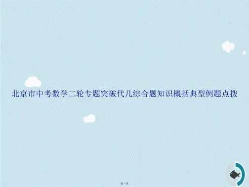 北京市中考数学二轮专题突破代几综合题知识概括典型例题点拨讲课文档