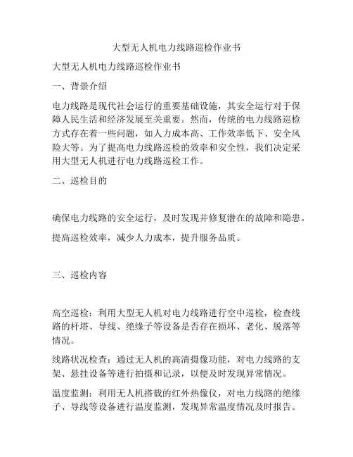 大型无人机电力线路巡检作业书