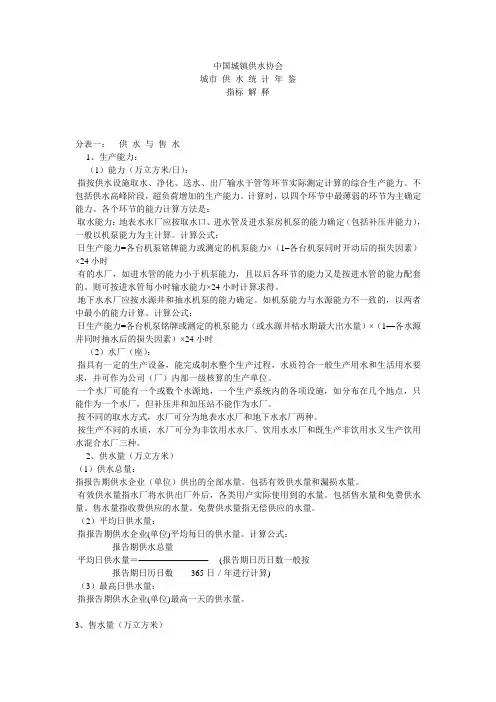 供水指标