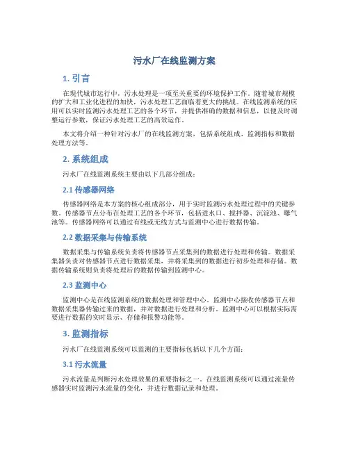 污水厂在线监测方案