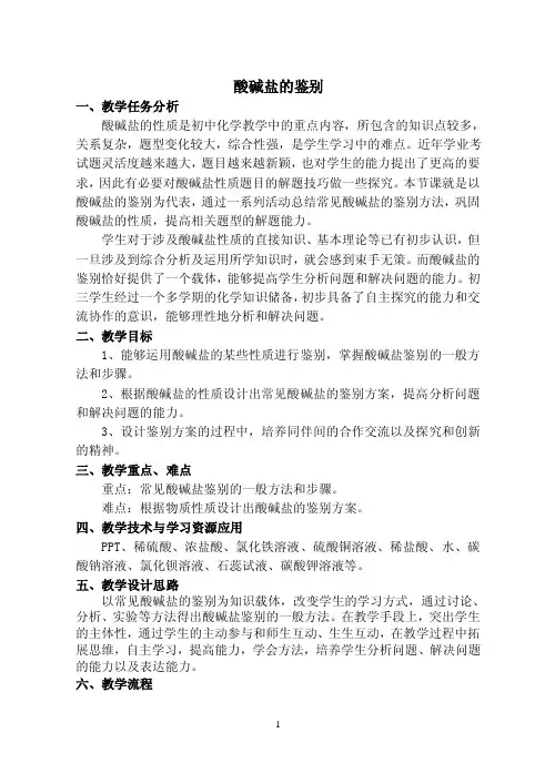 酸碱盐的鉴别