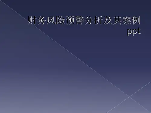 财务风险预警分析及其案例ppt 