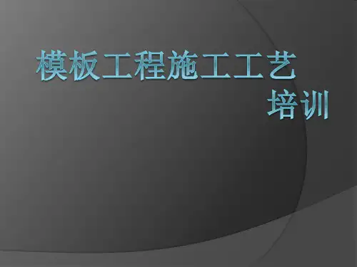 模板工程施工工艺培训讲义图文并茂
