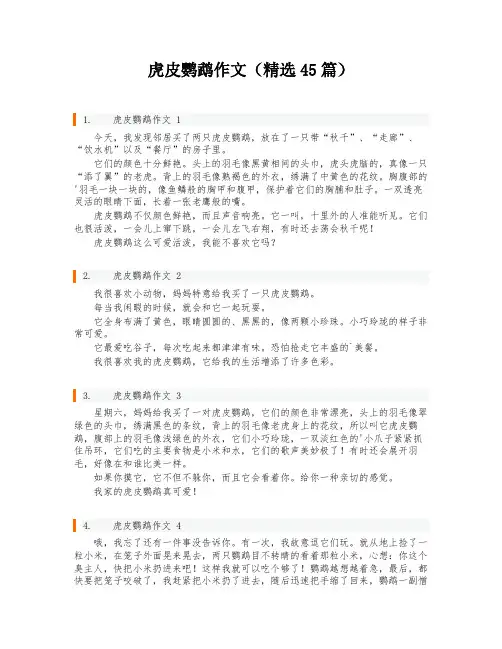 虎皮鹦鹉作文(精选45篇)
