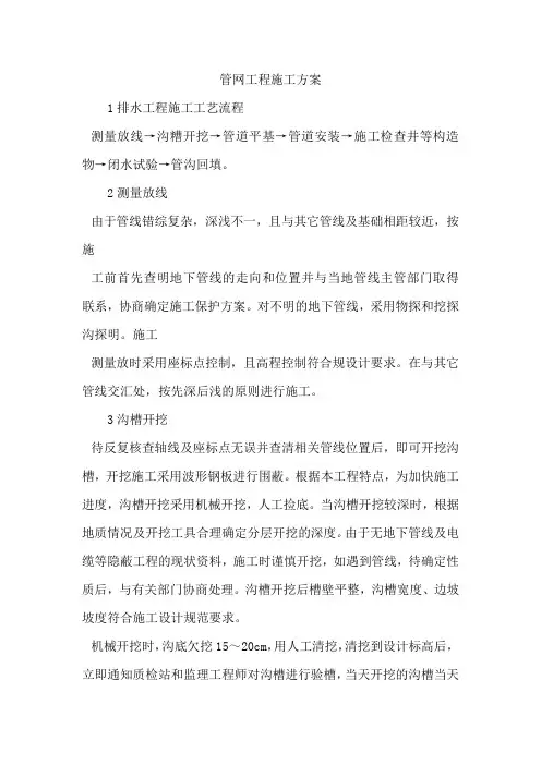管网工程施工方案