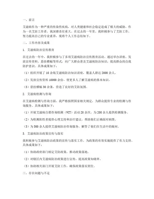 艾防个人工作总结