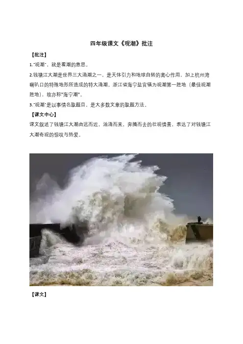 观潮课文四年级批注