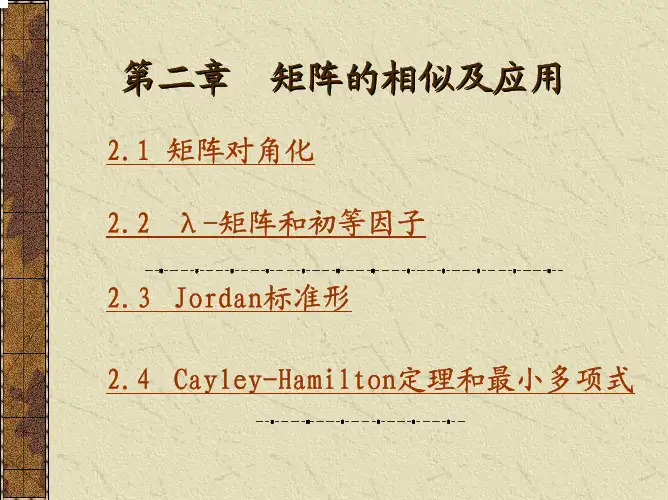 第二章第二章矩阵的相似及应用矩阵的相似及应用