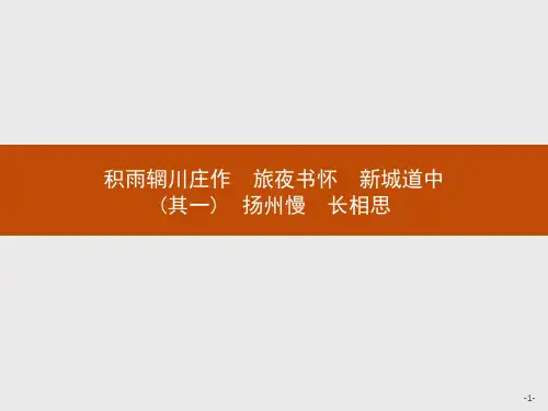 《中国古代诗歌散文欣赏》2.3 积雨辋川庄作 旅夜书怀 新城道中(其一) 扬州慢 长相思 课件