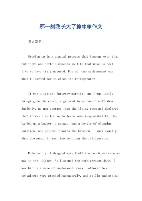 那一刻我长大了擦冰箱作文