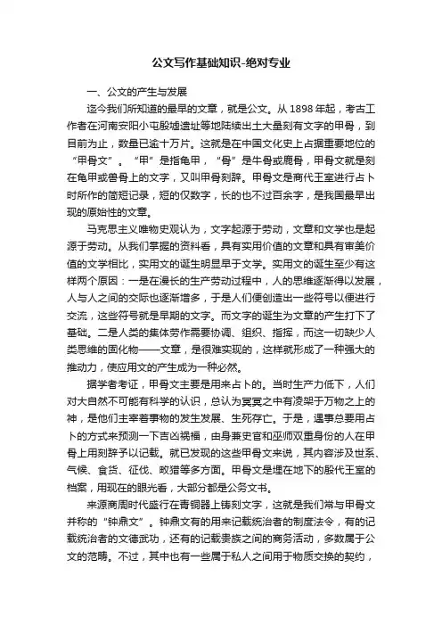 公文写作基础知识-绝对专业