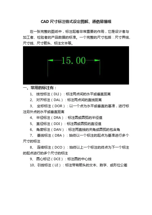CAD尺寸标注格式设定图解、通俗易懂哦