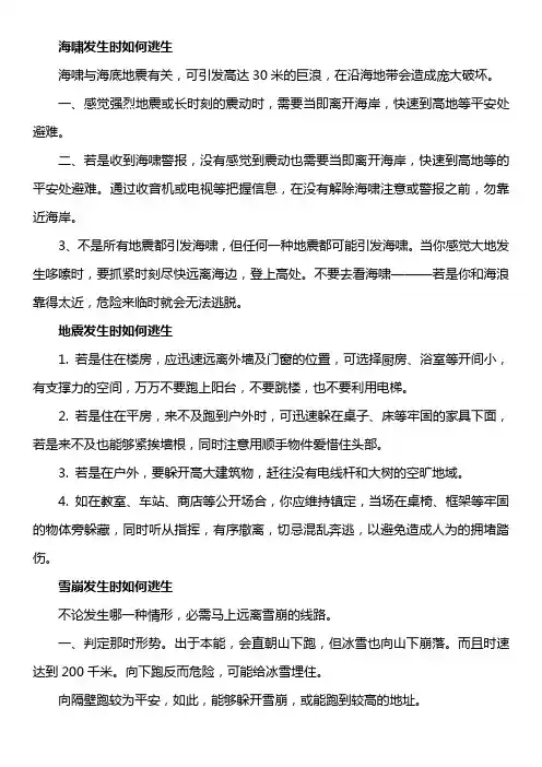 海啸发生时如何逃生