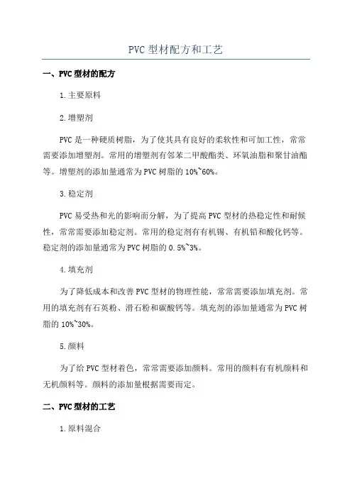 PVC型材配方和工艺