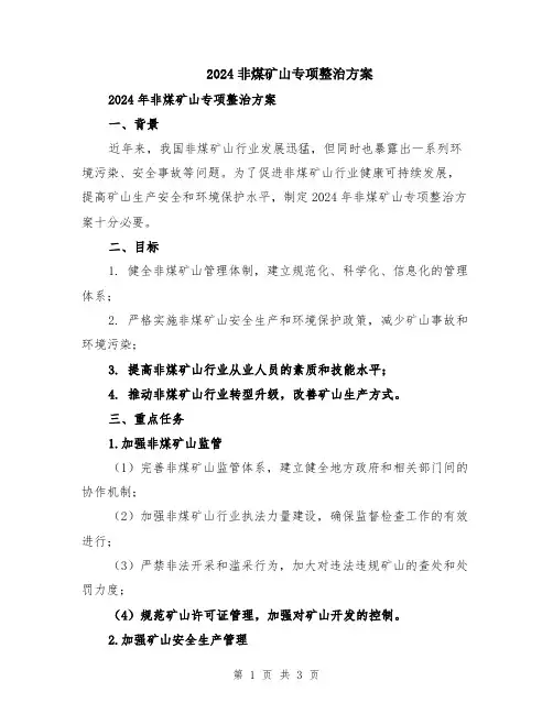 2024非煤矿山专项整治方案