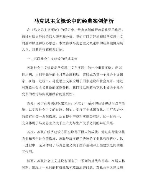 马克思主义概论中的经典案例解析