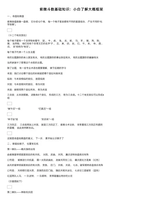 紫微斗数基础知识：小白了解大概框架