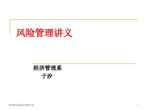 第十一章风险管理决策模型