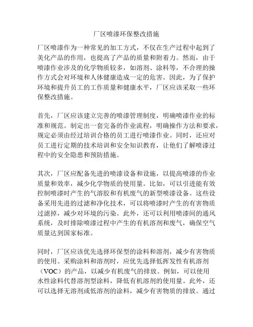 厂区喷漆环保整改措施