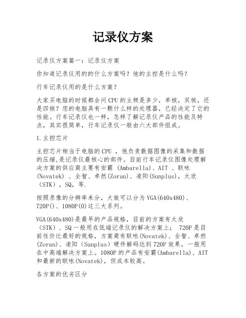 记录仪方案