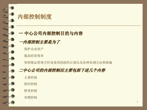 财务管理内部控制制度ppt