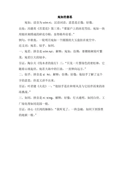 宛如的意思