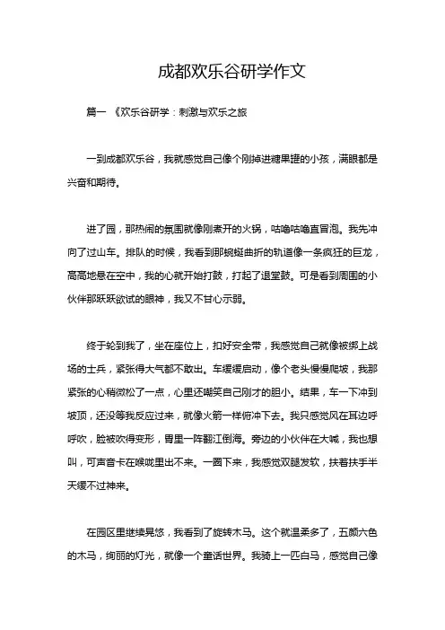 成都欢乐谷研学作文