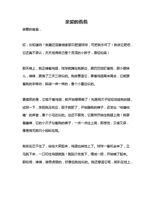 作文《亲爱的爸爸》