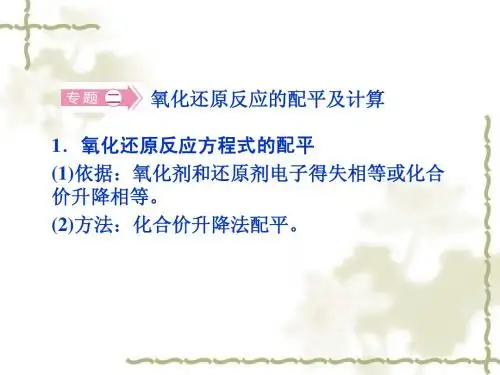 氧化还原反应的配平及计算
