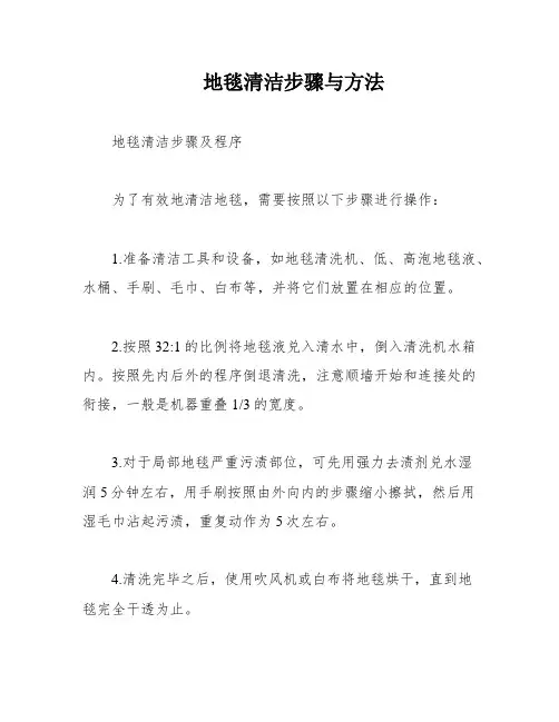 地毯清洁步骤与方法