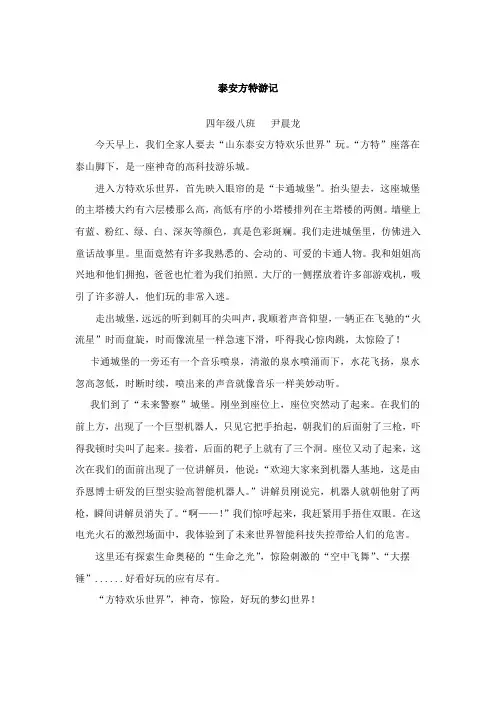 泰安方特游记—尹晨龙