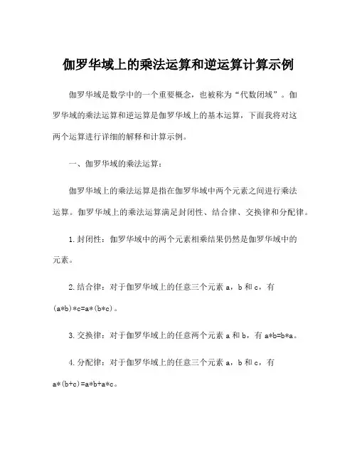伽罗华域上的乘法运算和逆运算计算示例