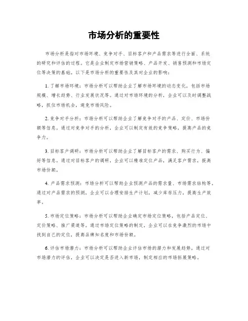 市场分析的重要性
