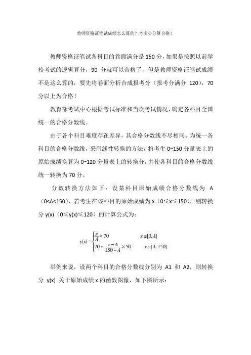 教师资格证笔试成绩怎么算的？考多少分算合格？