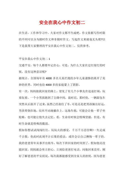 安全在我心中作文初二