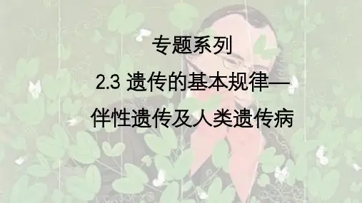 伴性遗传及人类遗传病