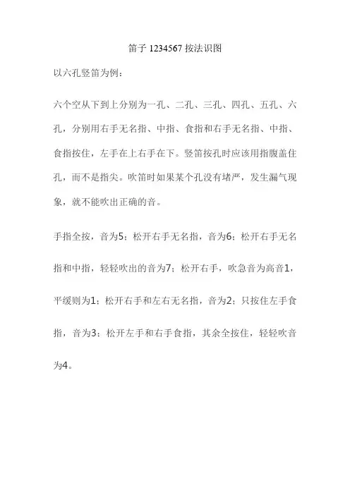 笛子1234567按法识图