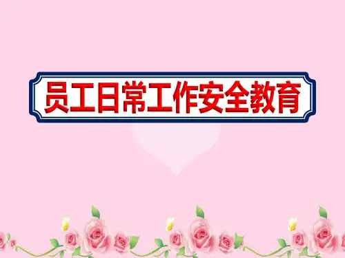 特种设备企业员工日常工作安全教育培训课件ppt