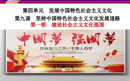 第九课第一框建设社会主义文化强国 课件 PPT