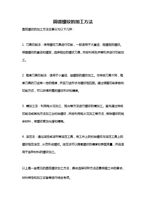 圆弧螺纹的加工方法