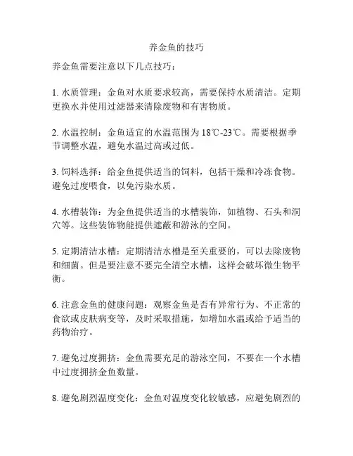 养金鱼的技巧