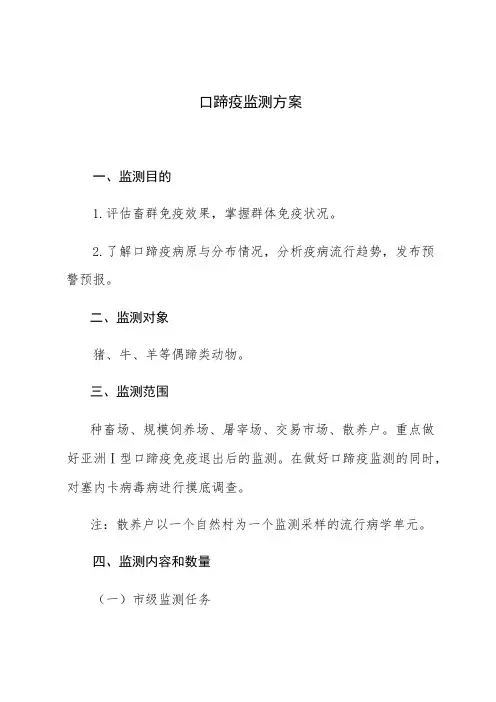 口蹄疫监测方案
