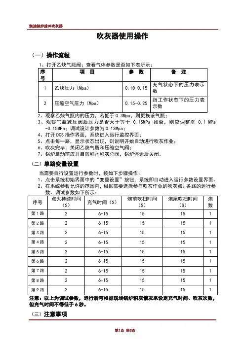 吹灰器操作手册