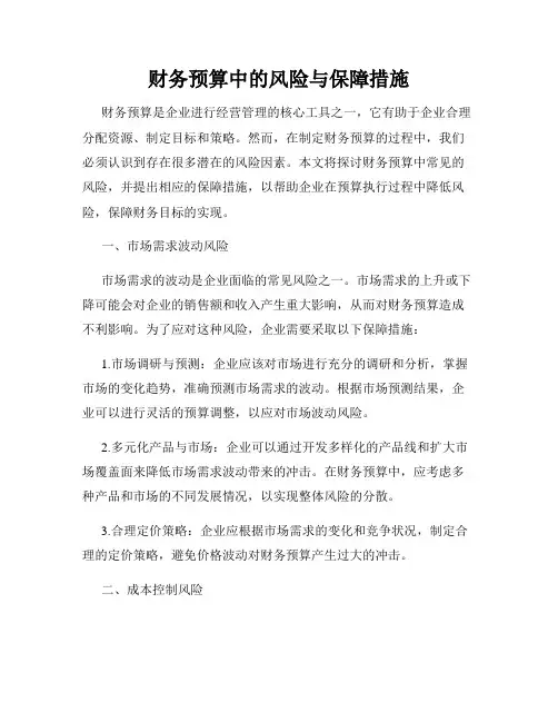 财务预算中的风险与保障措施